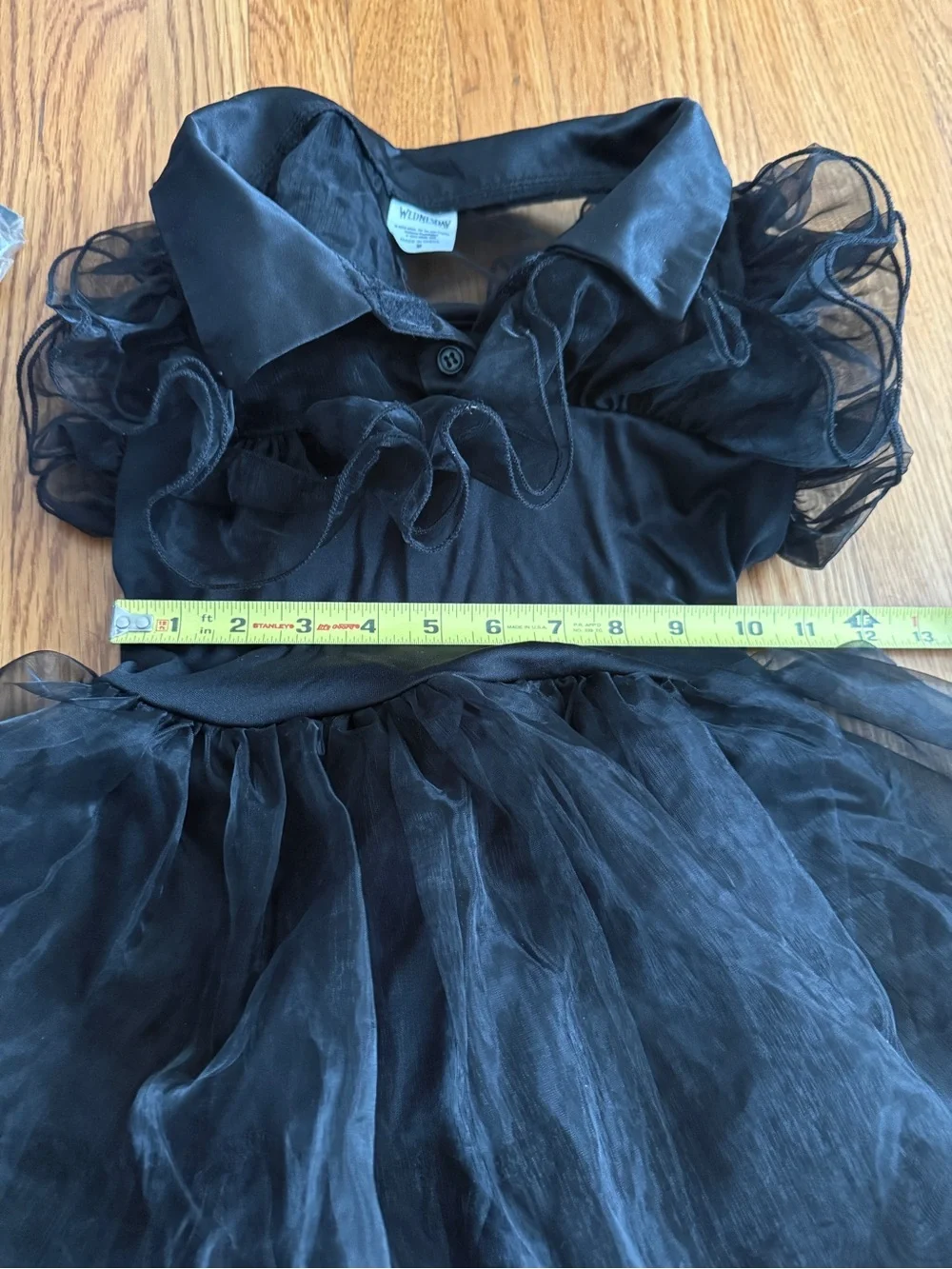 Adam’s Family Wednesday black dress costume and wig M